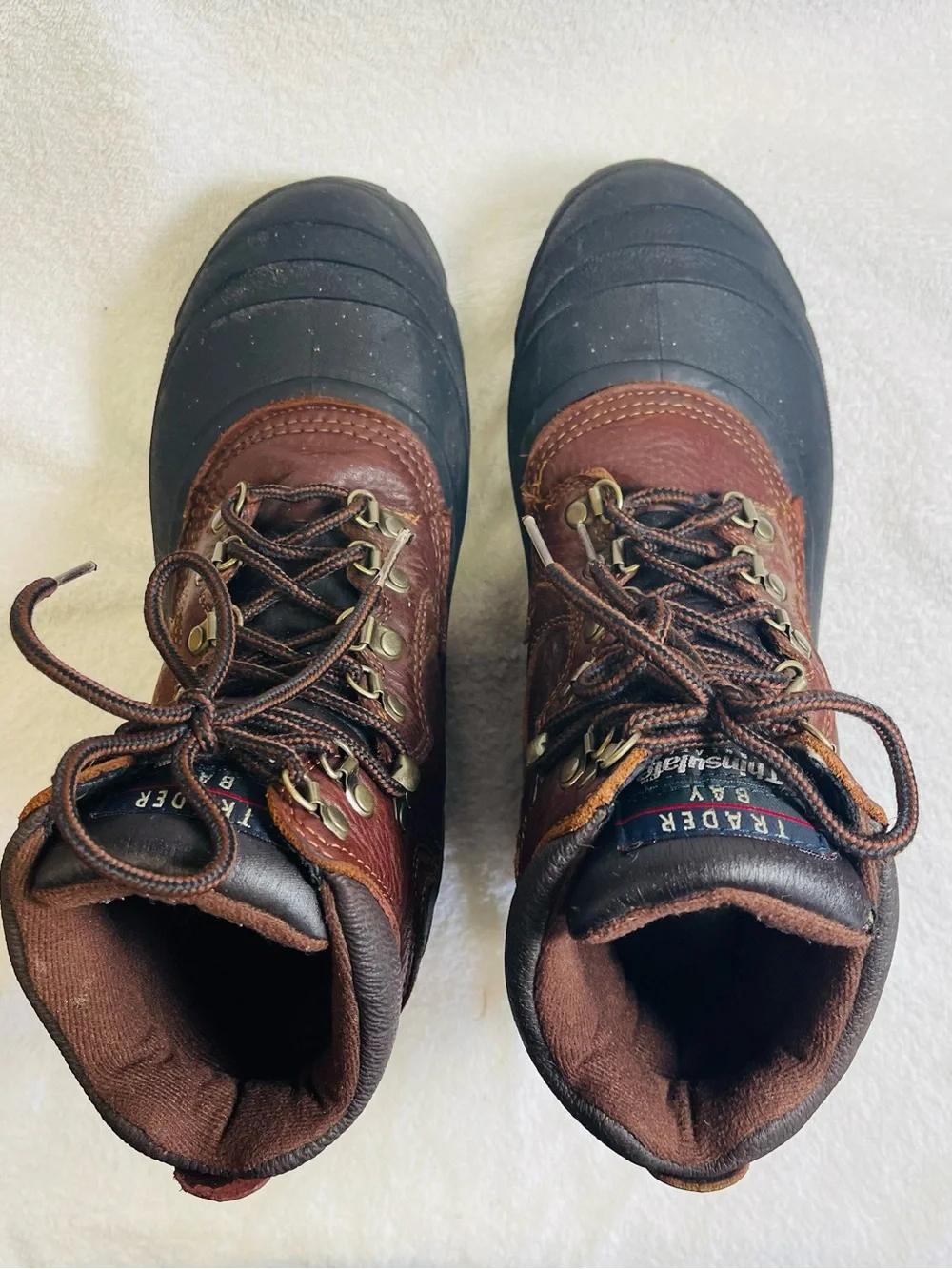 Trader Bay Leather Lace-Up Ankle Snow Hiking Boots Brown/Black Men’s Size 11